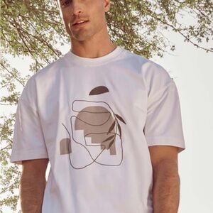 Devred 1902 T-Shirt Men Size XXL Abstract Graphic Round Neck white Short Sleeves